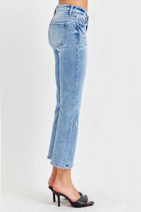 RISEN Low Rise Crop Slim Straight Jeans - Santiago Suarez