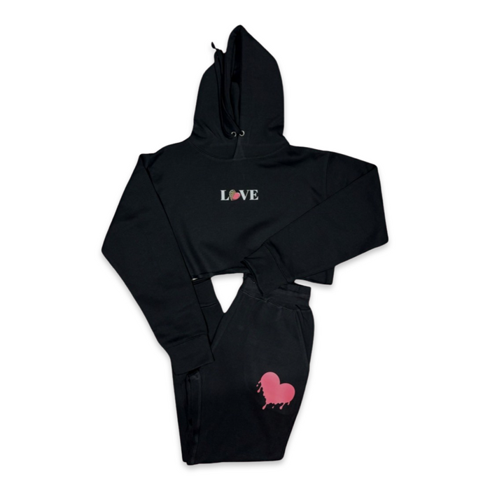 Love Yourself Crop Top Sweatsuit - S