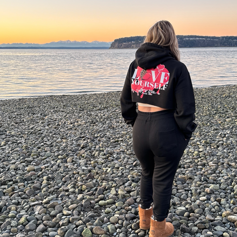 Love Yourself Crop Top Sweatsuit