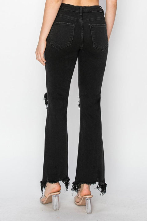 RISEN Distressed Raw Hem Jeans with Pockets - Santiago Suarez