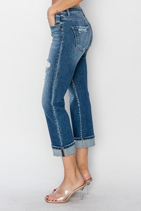 RISEN Distressed Straight Jeans - Santiago Suarez