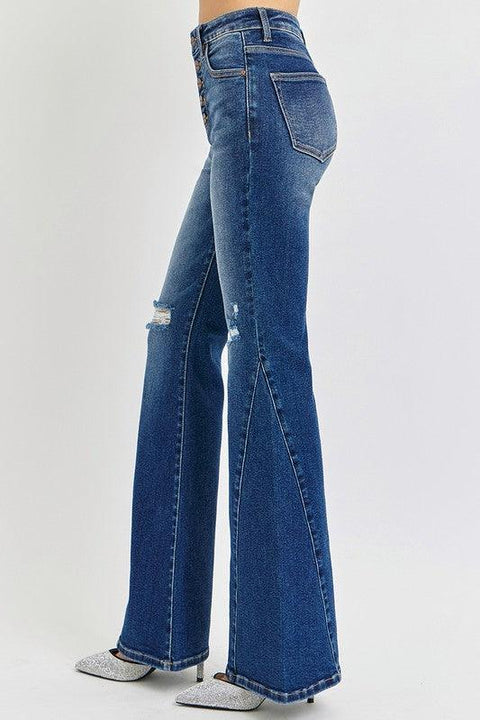 RISEN Distressed Flare Jeans - Santiago Suarez